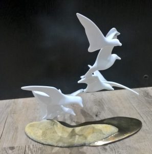 Bronze sculpture Shorebirds on Sand
