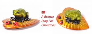 Elf-limited-edition-bronze-frog-for-christmas